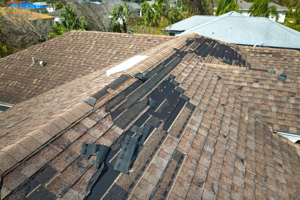 Roof missing shingles