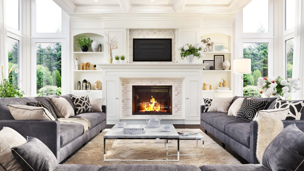 Mounted TV Fireplace