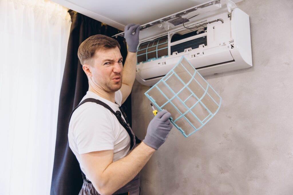 AC smells bad because of dirty air filter