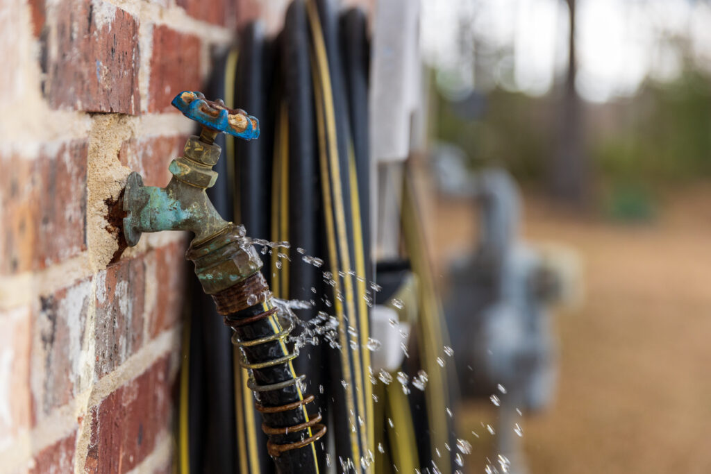 Leaking outdoor faucet is one common plumbing problem during the summer