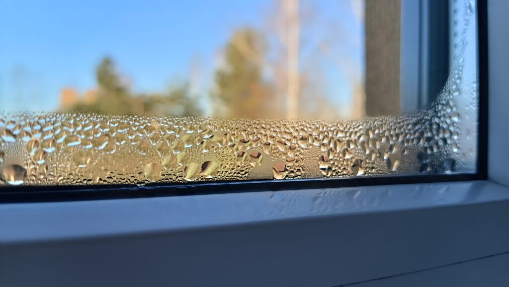 High house humidity can be seen from condensation on windows